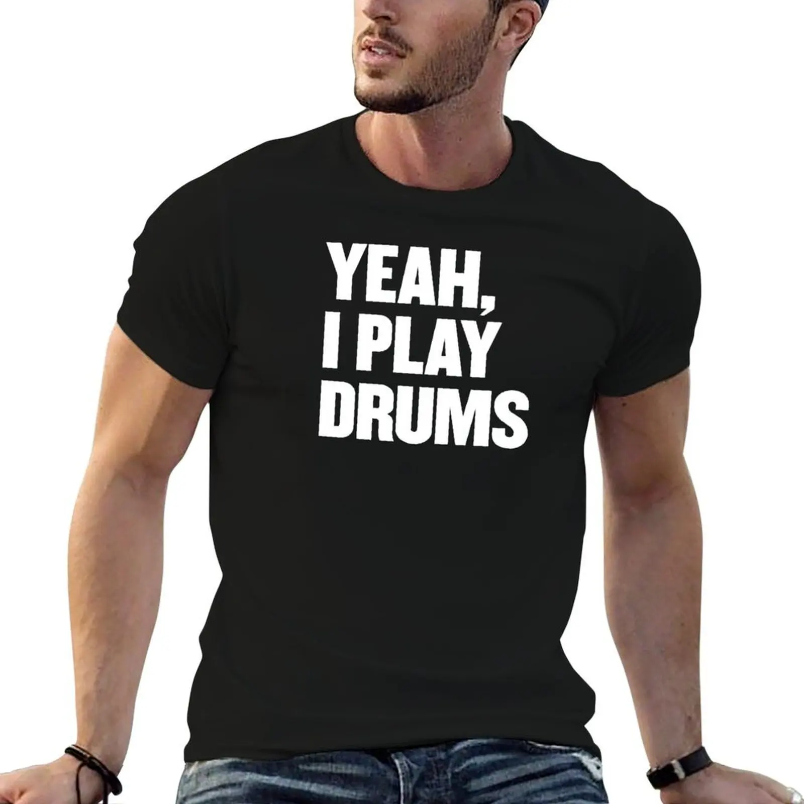 

Yeah I Play Drums забавная футболка барабанщика для барабанщиков футболка хлопковые футболки высокого качества футболки для мужчин упаковка белая футболка