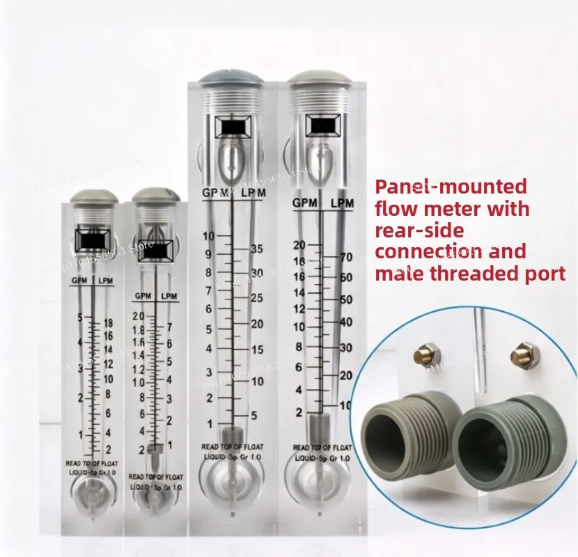Float Liquid Flow Meter 5/10/20/35/40GPM Pipeline Type Panel Type Water Treatment Flow Column