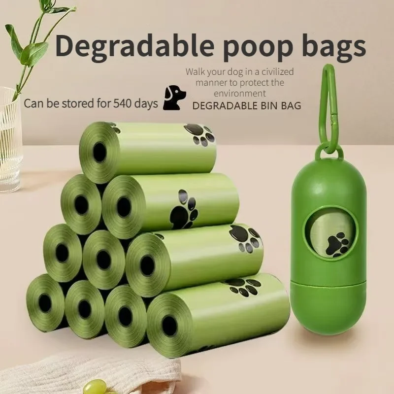 Biodegradable Pet Garbage Bag Thickened and Enlarged Scented Cat and Dog Feces Bag Outdoor Dog Walking Poop Storage Bag