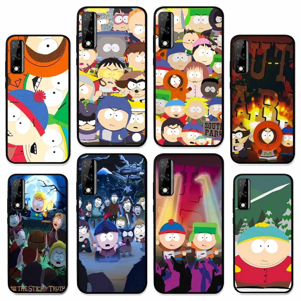 P-Park Cartoon S-South Phone Case For Huawei Y9 6 7 5 Prime Enjoy 7s 7 8 plus 7a 9e 9plus 8E Lite Psmart Shell