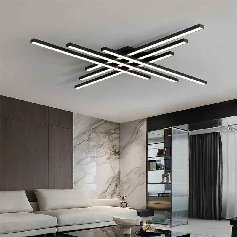 

Linear Living Room Chandeliers Simple Modern Atmospheric Ceiling Lamp Nordic Lamps 2022 New Light Luxury Main Lamp Bedroom Lamp