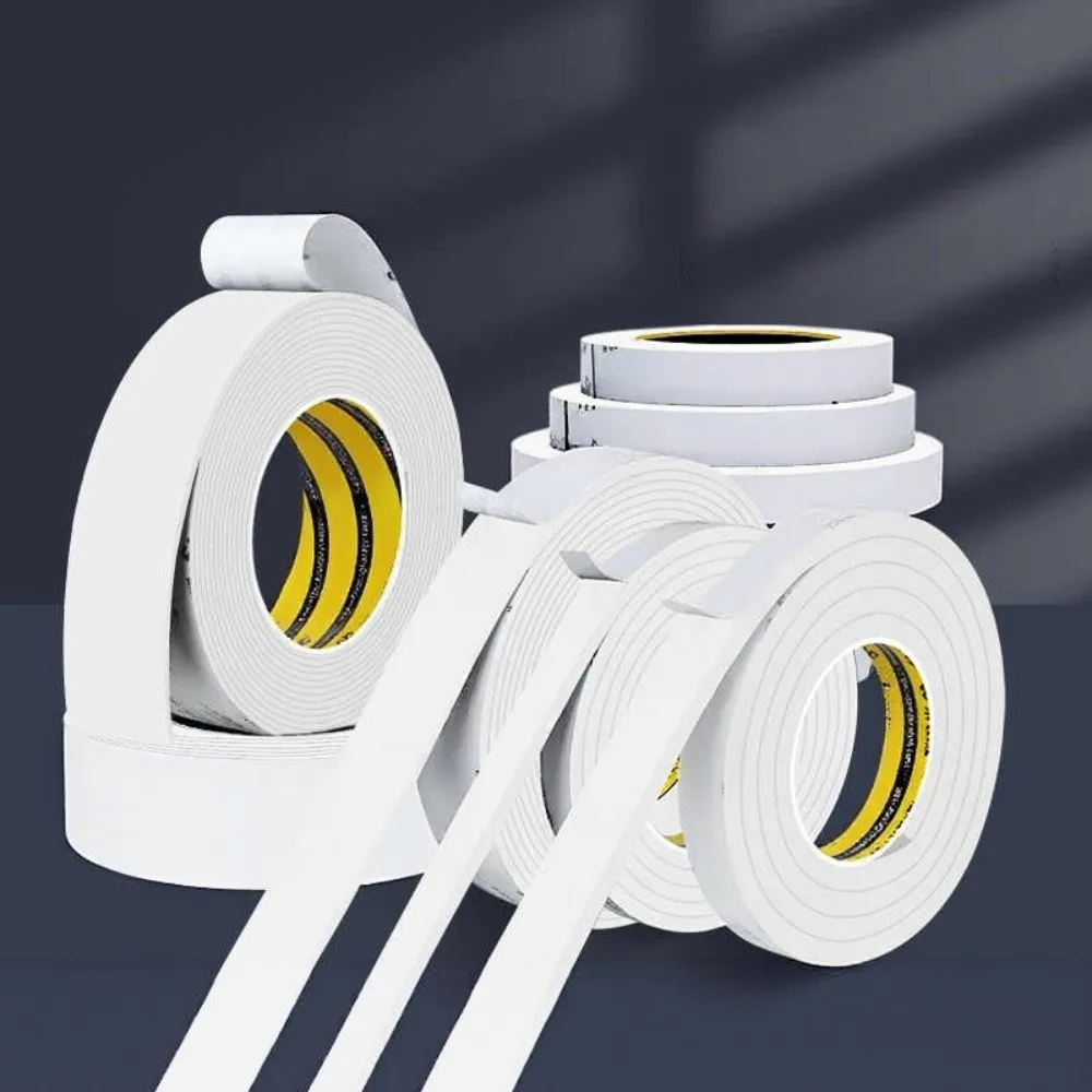 Home Use Self‑Adhesive EVA Foam Sponge Rubber Strip White 2M 10M Length Thick 1mm‑10mm Shock‑Absorbing Dust‑Proof Anti‑Collision
