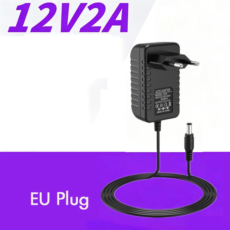 12V 2A Power Adapter DC Adapters US/EU/AU/UK Plug Switching Regulated Power Charger Supply For LED Light Surveillance Camera