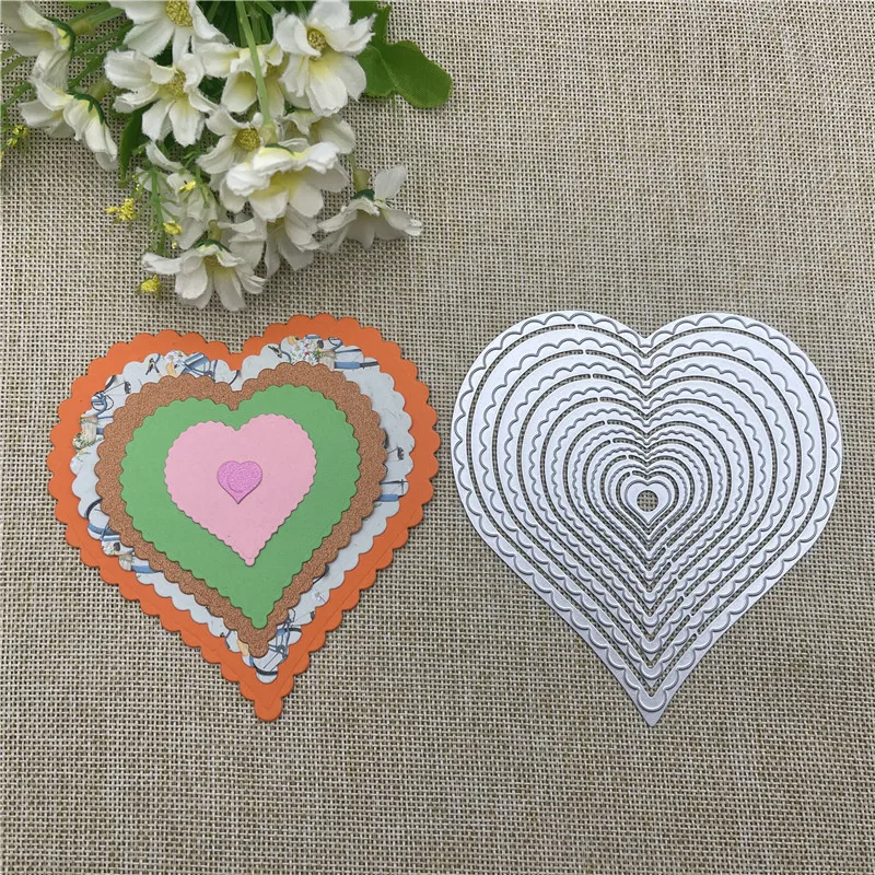 Heart Frames background Metal Cutting Dies Stencils For DIY Scrapbooking Decorative Embossing Handcraft Template