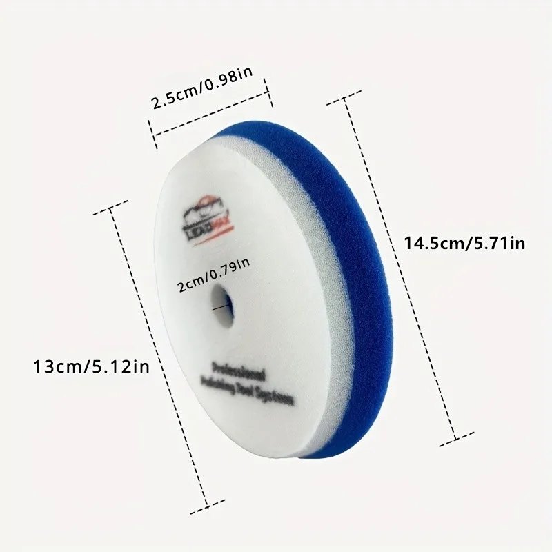 1Pc 5-inch Double Color Bevel Edge Foam Polishing Pad, Car Beauty Waxing Sponge, for Vibration Machine, Removes Paint Scratches