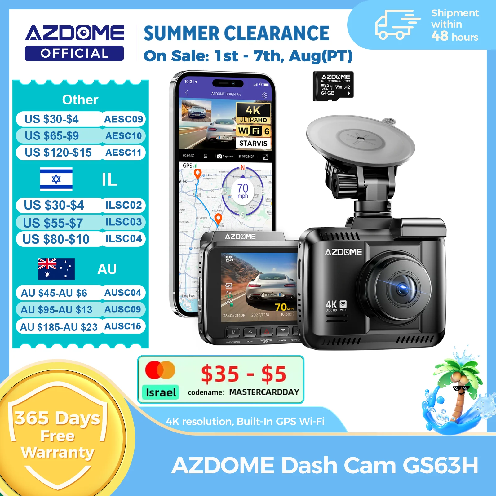 Home Cinema Blu Ray Sony - AZDOME GS63H ダッシュカムデュアルレンズ4 uhd録画カーカメラdvrナイトビジョンwdr内蔵のgps wi-fi gセンサーモーション検出