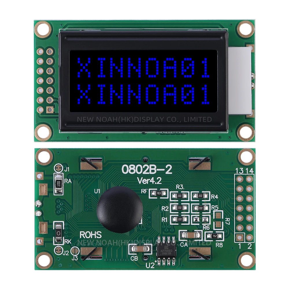 BTN черная пленка синий 0802B-2 3,3 В матричный экран 02X8 ЖК-дисплей 58X32X13,5 мм 8*2-символьный ЖК-экран COB ЖК-модуль