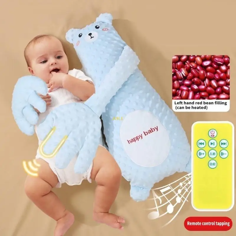 Baby Calming Doll Pacify Hand Sleep Assist Exhaust Pillow with 52 Songs and Remote for Peaceful Newborns Rest Sleep
