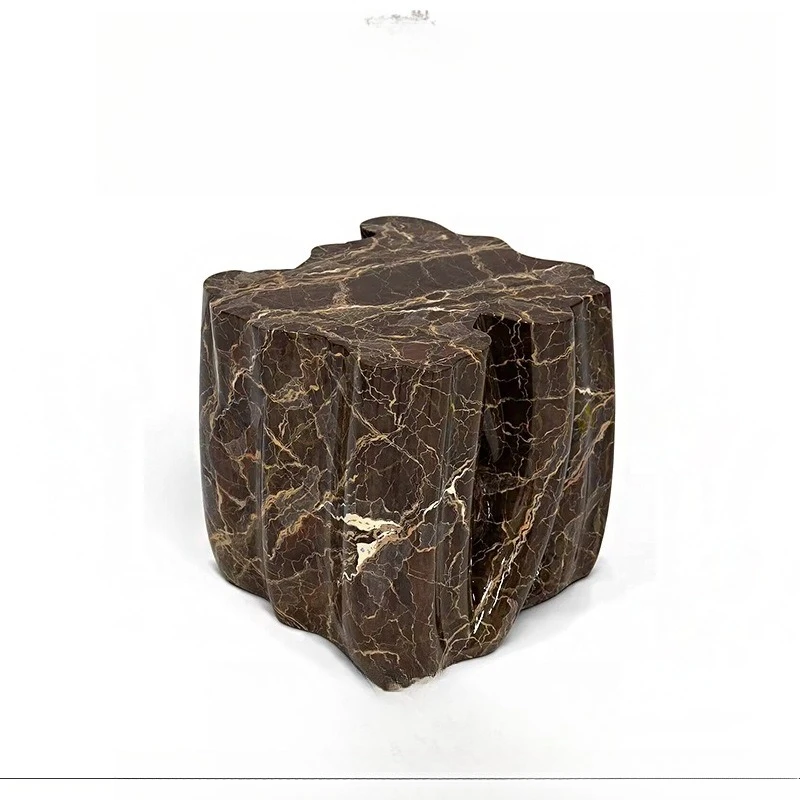 

Light luxury marble creative hand-painted edge few living room sofa designer side table