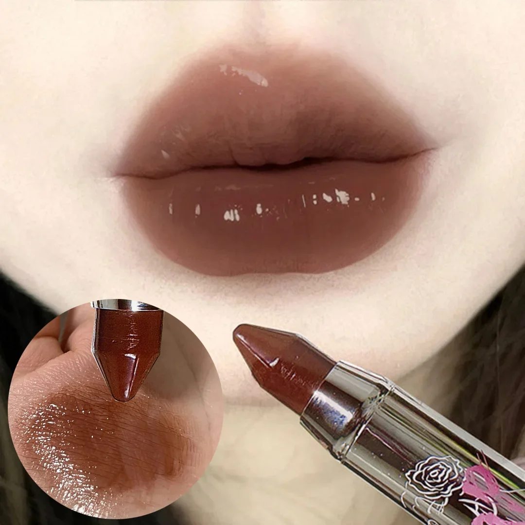 

Silver Tube Matte Silk Smooth Crayon Lipstick Makeup 6 Colors Chocolate Brown Lipstick Stick Lip Gloss Korean Cosmetic