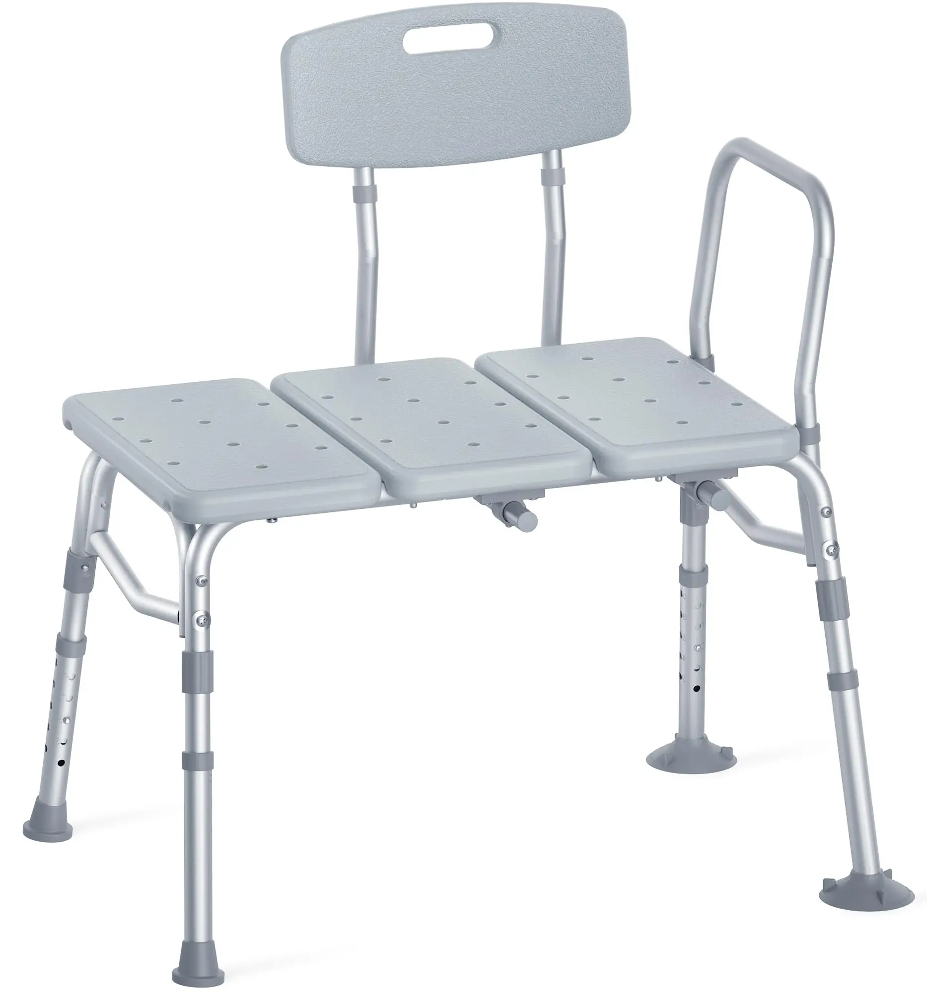 

Heavy Duty Aluminum Tub Transfer Bench With Backrest, Height Adjustable Shower Seat For Elderly And Disabled
