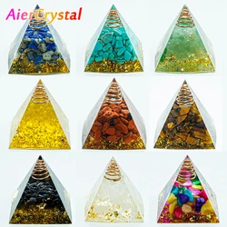 Natural Crystals Energy Pyramid Healing Reiki Chakra Orgonite Energy Amethyst Quartz Generator for 1.57inch Pyramid Home Decor