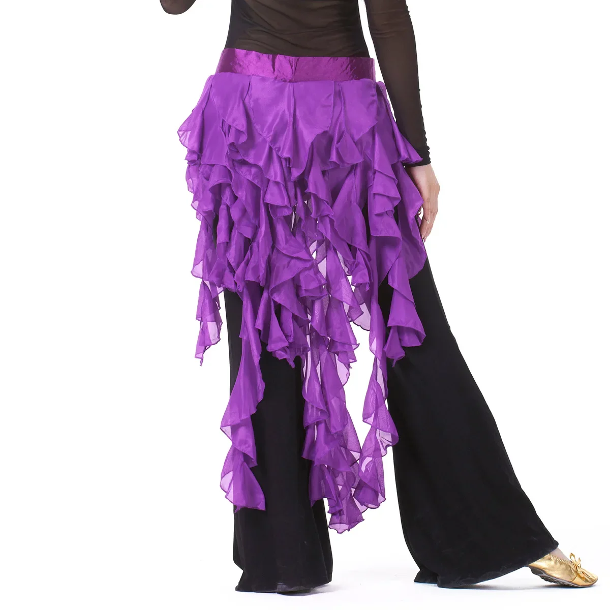 Belly Dance Costume Skirt Tassel Wrap Belt Chain Chiffon Hip Tribal Waistchain Free Size Candy Solid Holiday Carnival Stage Show