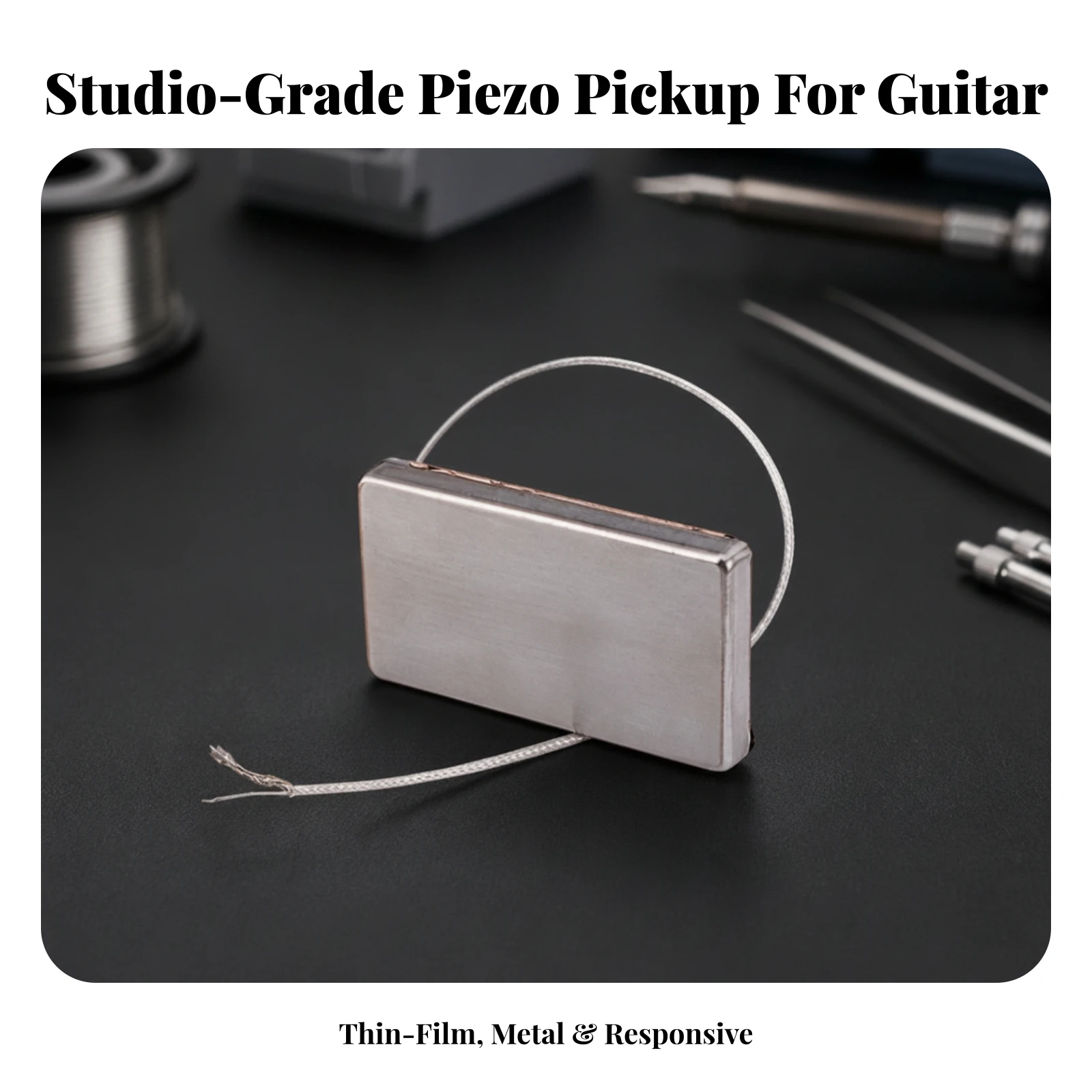 Guitar Pickup with Lead Wire Ferromagnetic Metal Guitar Pickup Hardware Flat Slim for Guitarists