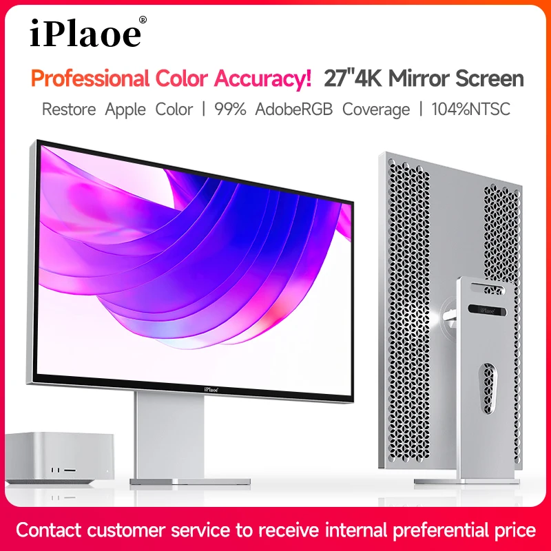 شاشة مصممة بدقة 4K UHD مقاس 27 بوصة: 98% DCI-P3 و99% Adobe RGB، ألوان 10 بت لتحرير الصور الاحترافية مع جسم من سبائك الألومنيوم
