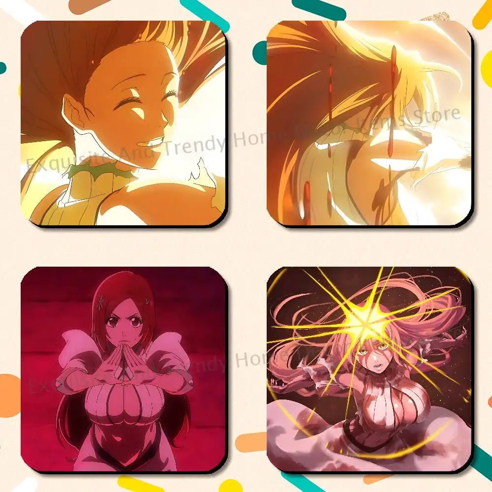 L-LIFE TO DEFEND YOU O-Orihime Inoue Frigerator Magnet Square Stickers Personalize Fridge Refrigerator Wall Door Decoration