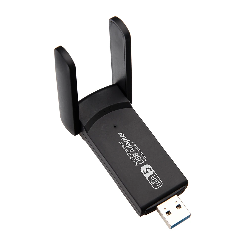 PC용 리시버 네트워크 카드 송신기, 1300M USB 와이파이 + 블루투스 호환 4.2 어댑터, 5G 무선 USB 와이파이 + BT, 2 인 1