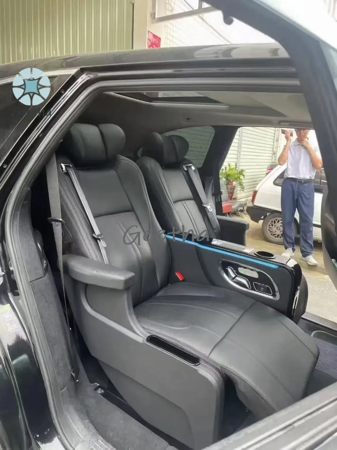 Custom VIP Luxury Flat Electric Napa Leather Car Seat with Heating & Massage