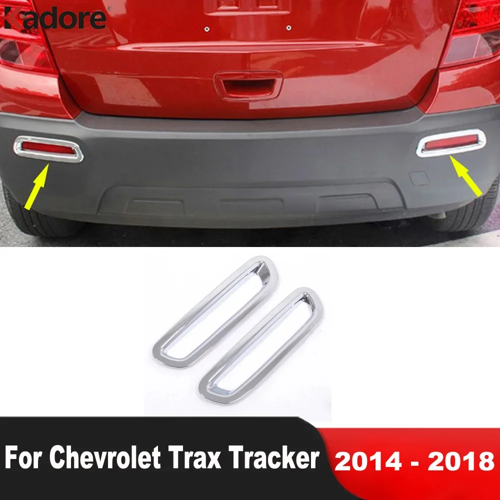 Rear Fog Light Lamp Cover Trim For Chevrolet Chevy Trax Tracker 2014-2017 2018 Chrome Car Tail Foglight Bezel Trims Accessories