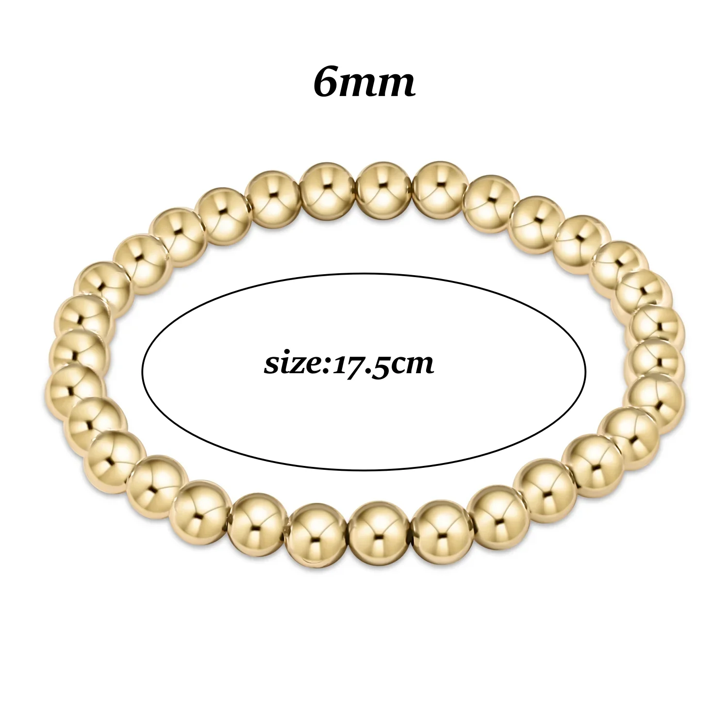 Goldperlen-Stretch-Armbänder für Damen, 18K vergoldet, stapelbar, modischer Schmuck, trendiges Accessoire für Party und Alltag. – Detail 7