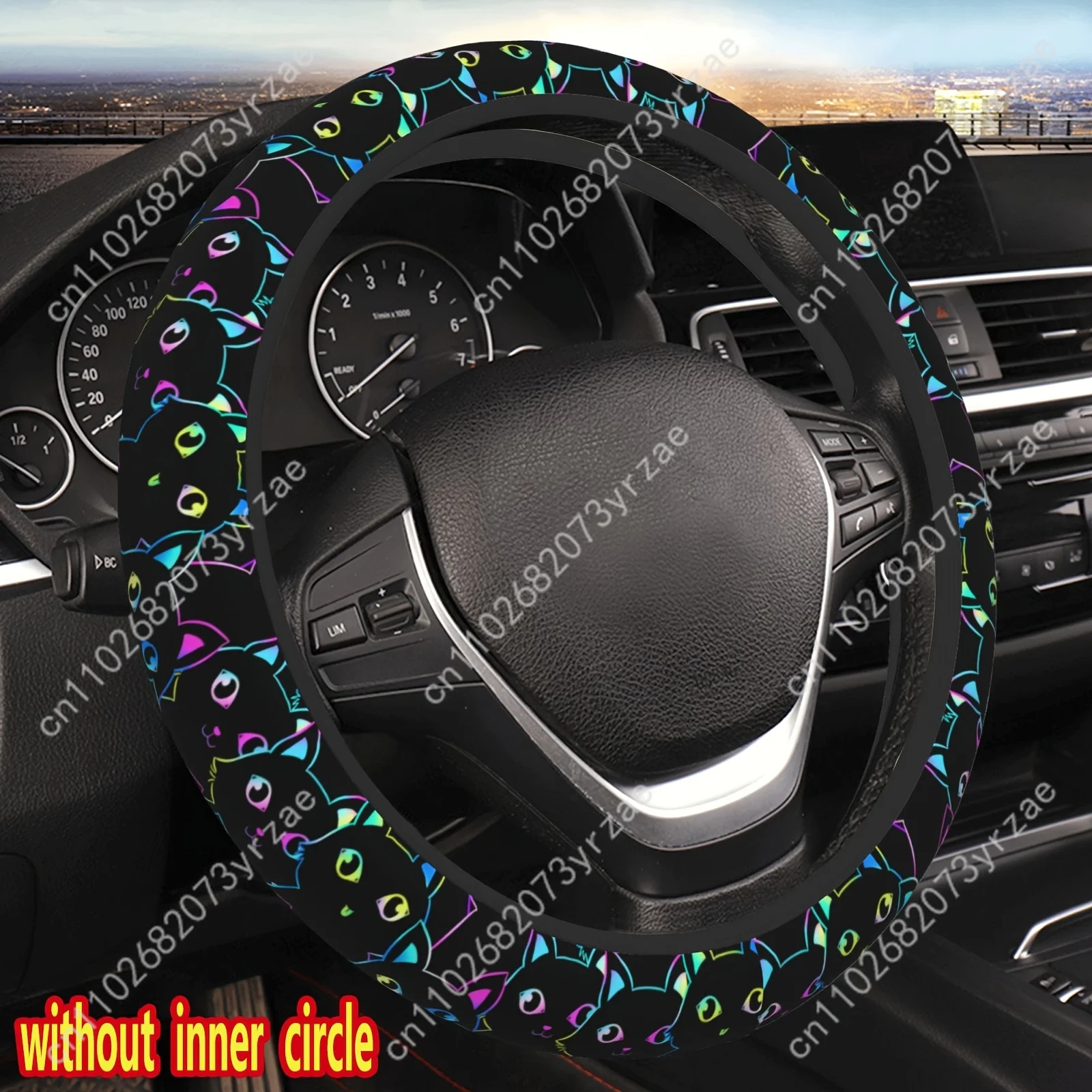 

Humorous Cat Car Steering Wheels Cover Universal Type Environmental Friendly Comfortablenon-slip Steering Wheel Wrap