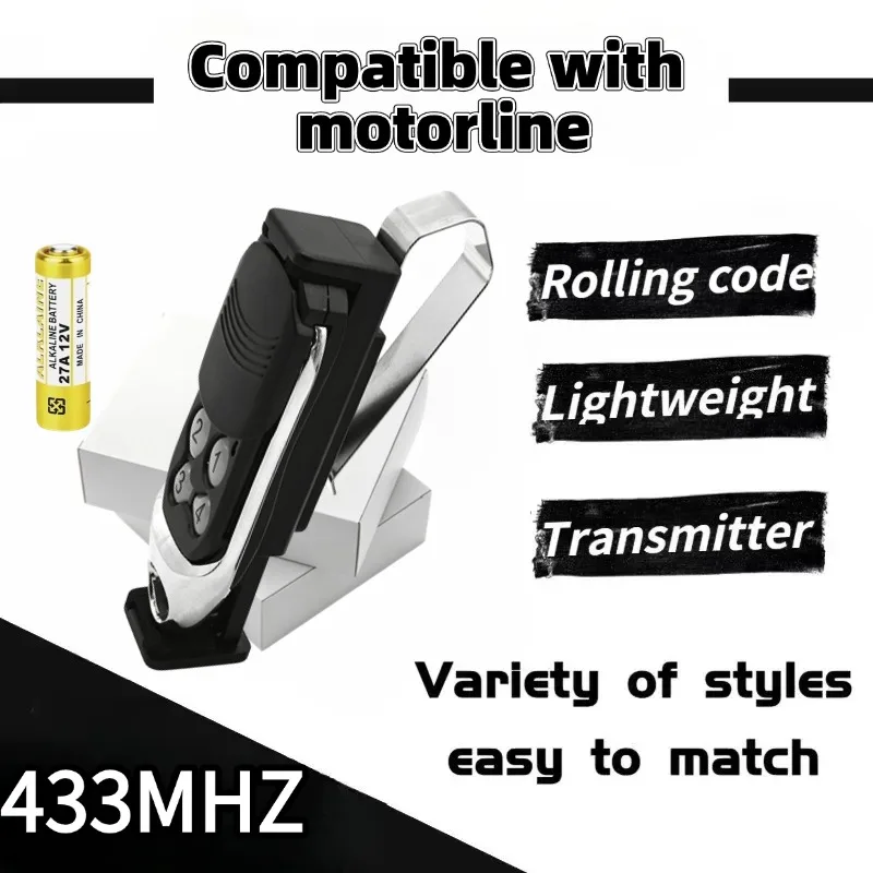 

Compatible with Motorline FALKRCM 433.92MHz Rolling Code Garage Door Remote MX1 MX2