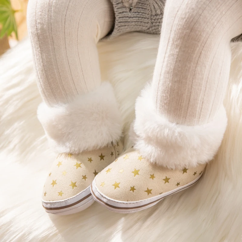 

Fashion Kids Plush Boots for Outdoor Winter Girls Causal Toddlers Cotton Boots Warm Furry Hairy Children Short Boots Versatile