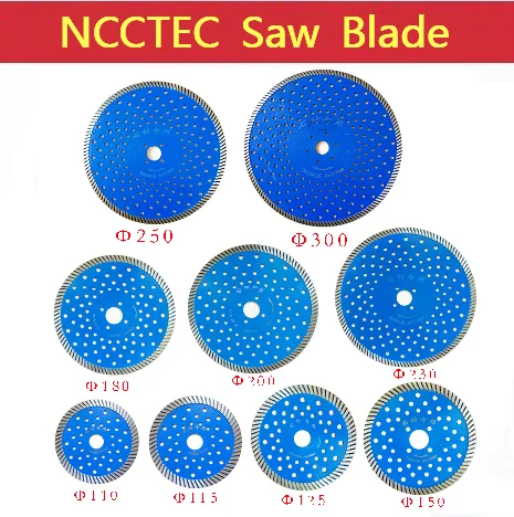 4.4''-14'' NCCTEC Diamond Porous Ultra Thin Dry/Wet Corrugated Saw Blade | 110-350mm Multifunctional Granite Cutting Disk Disc