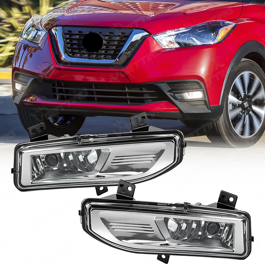 

Car Fog Lamps Glass Lens Halogen For Nissan Sentra 2020 For Xtrail Rogue Kicks 2017 2018 2019 2020 For Qashqai 2019 2020 DRL 12V