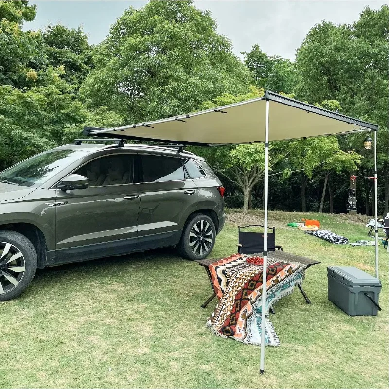 Car Accessories Quick Open Aluminum Alloy Retractable Camping Vehicle Off Road Roof Side Awning for Cars