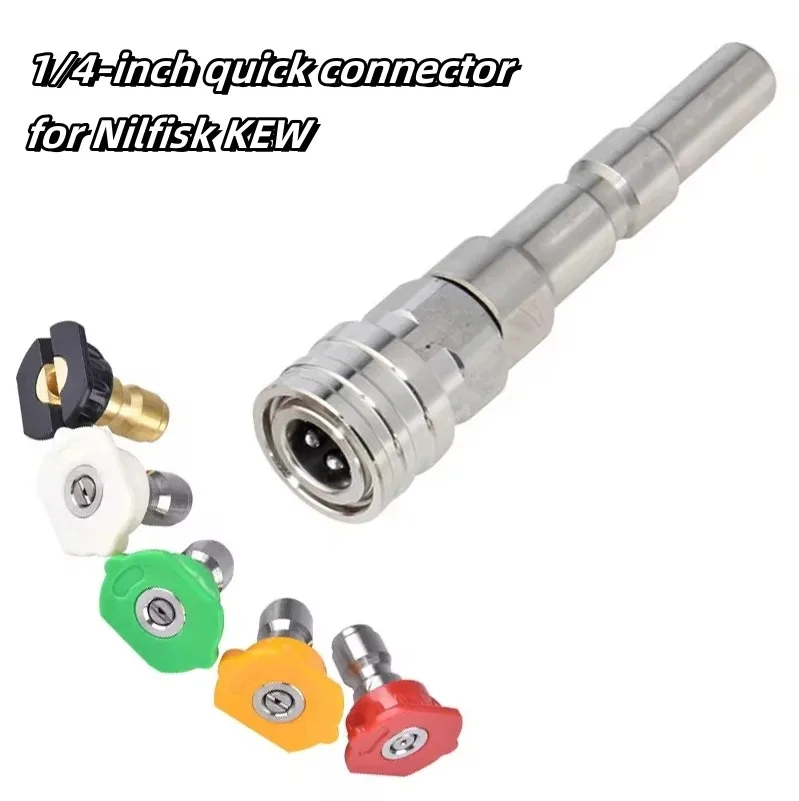 5Pcs Color High Pressure Nozzle Kit, Nilfisk Adapter, Quick Connect Spray Tips for Pressure Washer, Car Wash Accessories