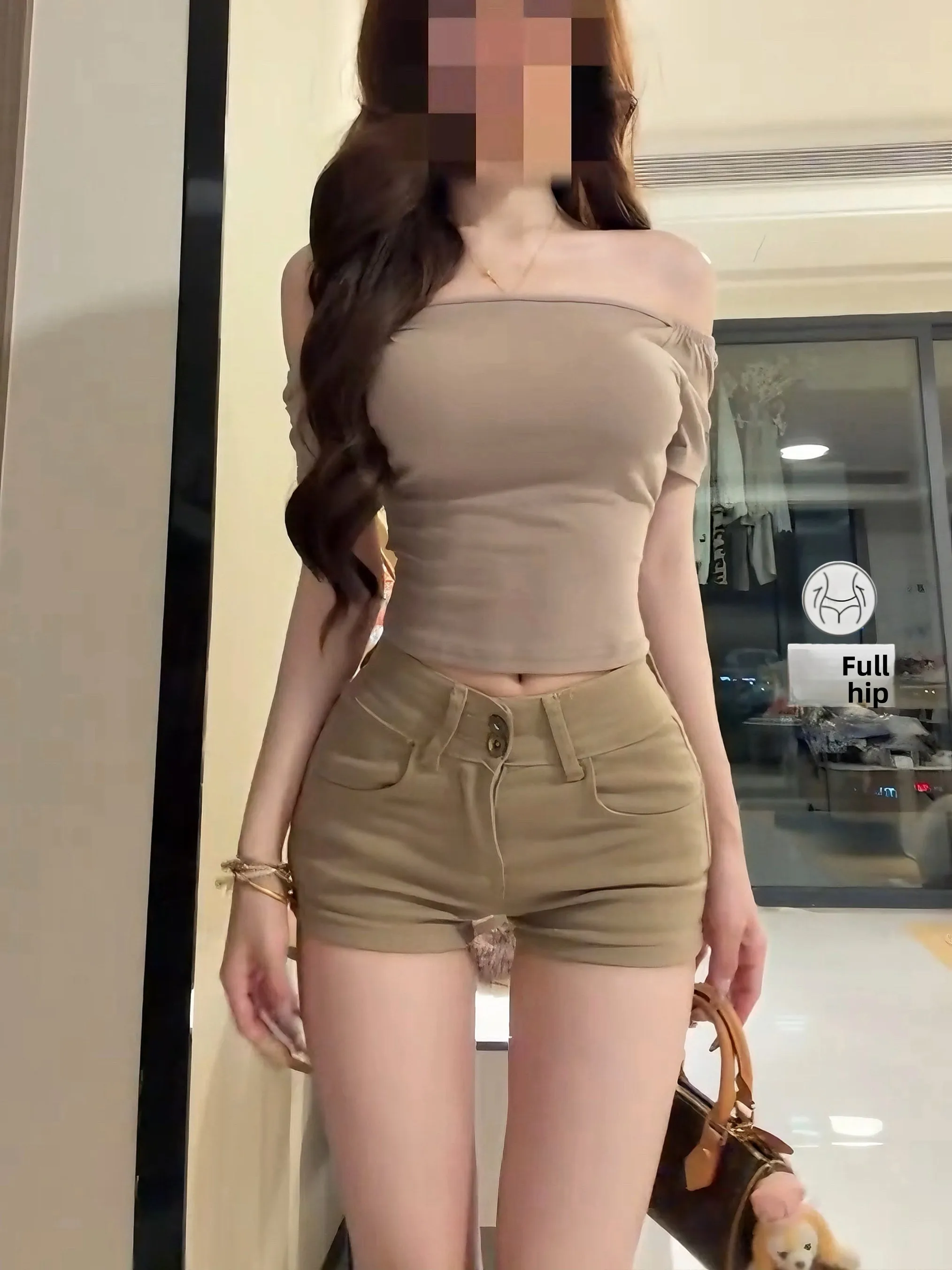 High Waist Short Shorts Casual Women's Fashion Butt Enhancing Waist Slimming Hot Girl Spring Season Ladies Jeans Shorts