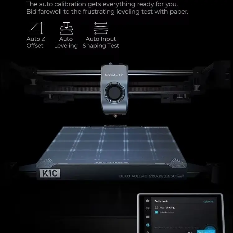Creality K1C 3D Printer 600mm/s Auto Leveling Robust Direct Extruder Tri-High Speed Printing Upgrade K1 with AI Camera Printer view 5