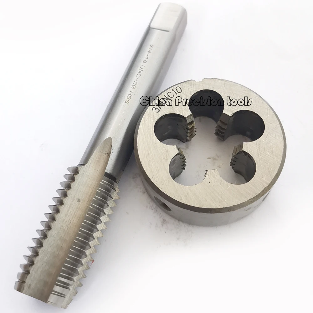 2PCS Unified Right Hand tap and die UNC UNF UNEF 3/4 Thread dies taps sets 3/4-10 -12 3/4-16 3/4-18 3/4-20 3/4-24 3/4-28 3/4-36