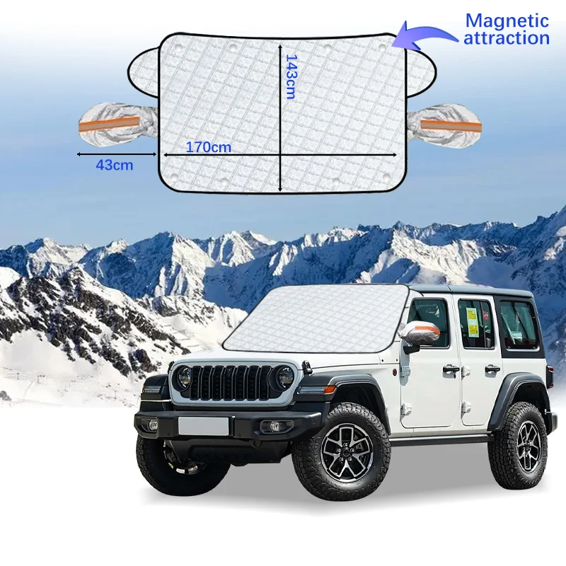 

Car Windshield Cover Magnet Winter Window Snow Shield Anti Frost Auto Front Window Snow Cover For Jeep Wrangler