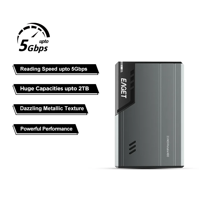 Eaget-ポータブル外付けハードドライブ,hdd 2.5, 500GB, 1テラバイト,2