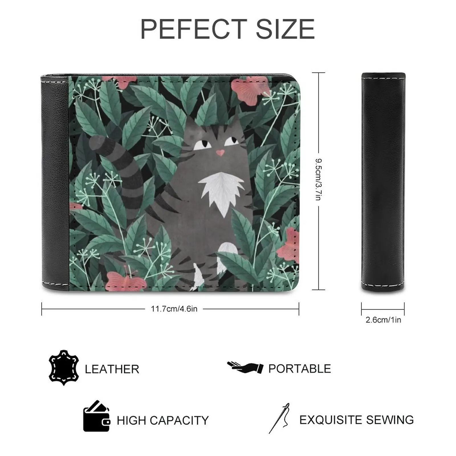 Calmer Men's Wallet Leisure Travel Lightweight Portable Wallets Short Style Male Purse Sketch Doodle Dog Anthro Personalized