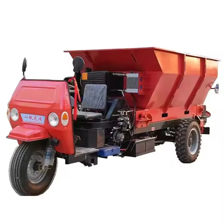 Dreirädrige Düngerstreuermaschine zum Verbreiten von Kompost, Geflügel und Kuhmist