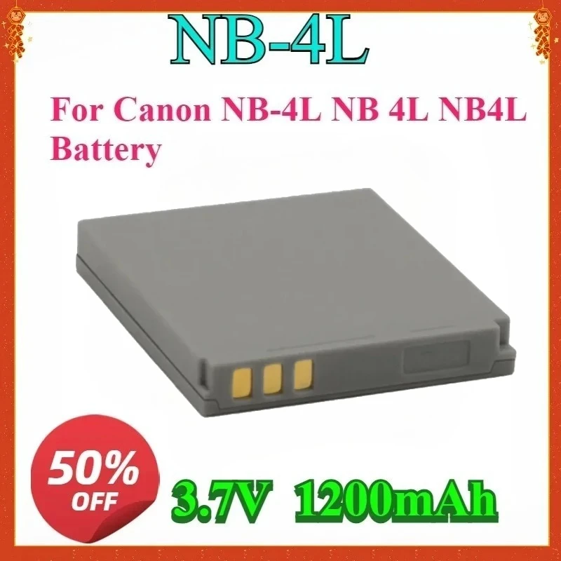 

For Canon IXUS 30 40 50 55 60 65 80 110 115 120 130 IS 117 220 225 230 1200mAh Camera Batteries New For NB-4L NB 4L NB4L Battery