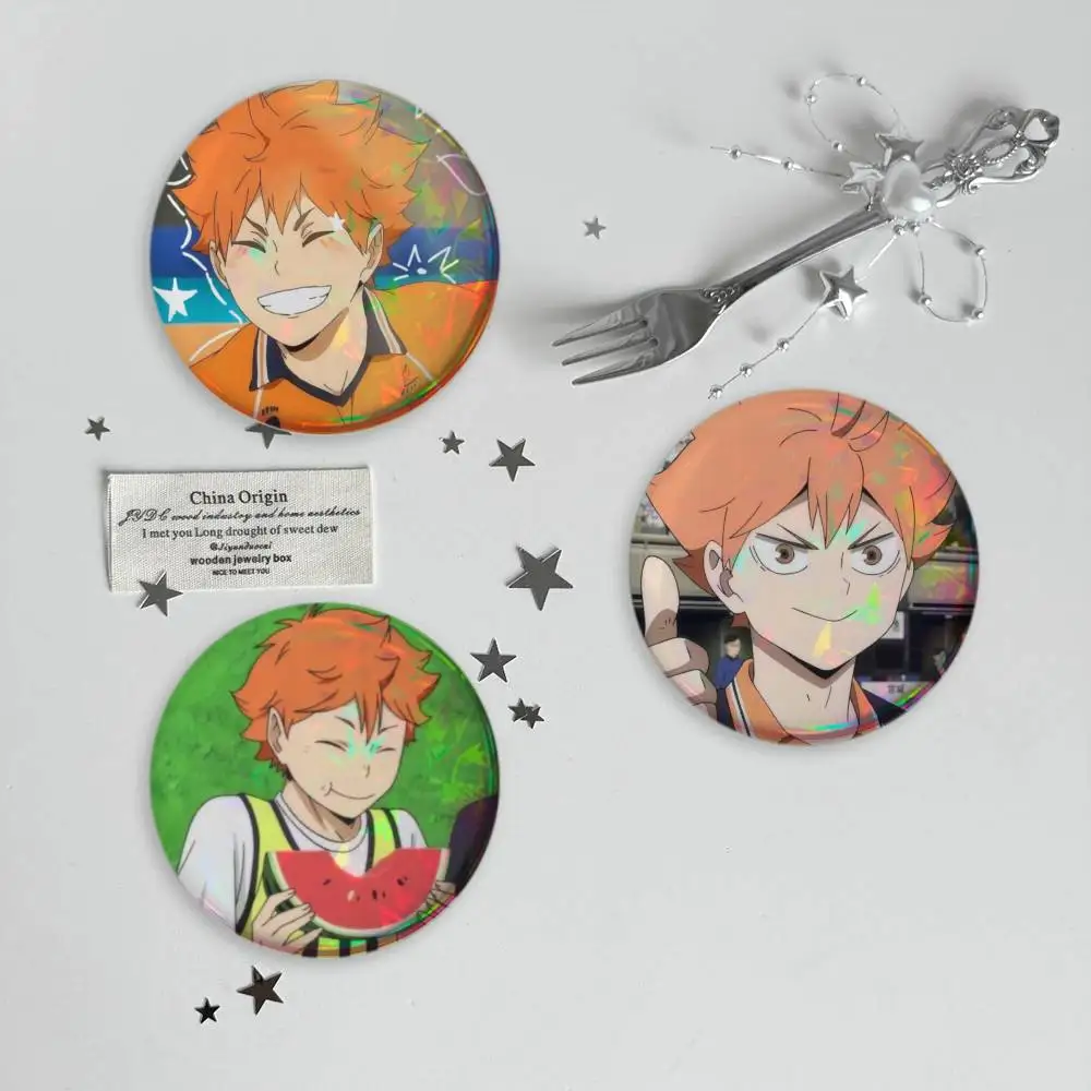 Hinata Shoyo Volleyball Brooches Cartoon Badge Pins Backpack Hat Accessories Friend Gift