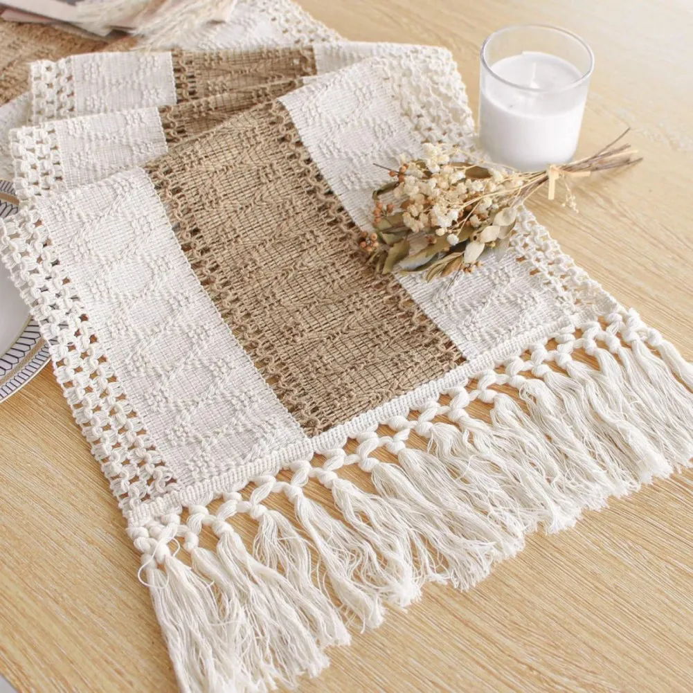 

Boho Table Runner for Home Decor 72 inches Long Farmhouse Rustic Table Runner with Tassels for Dining Table Living Room Decor