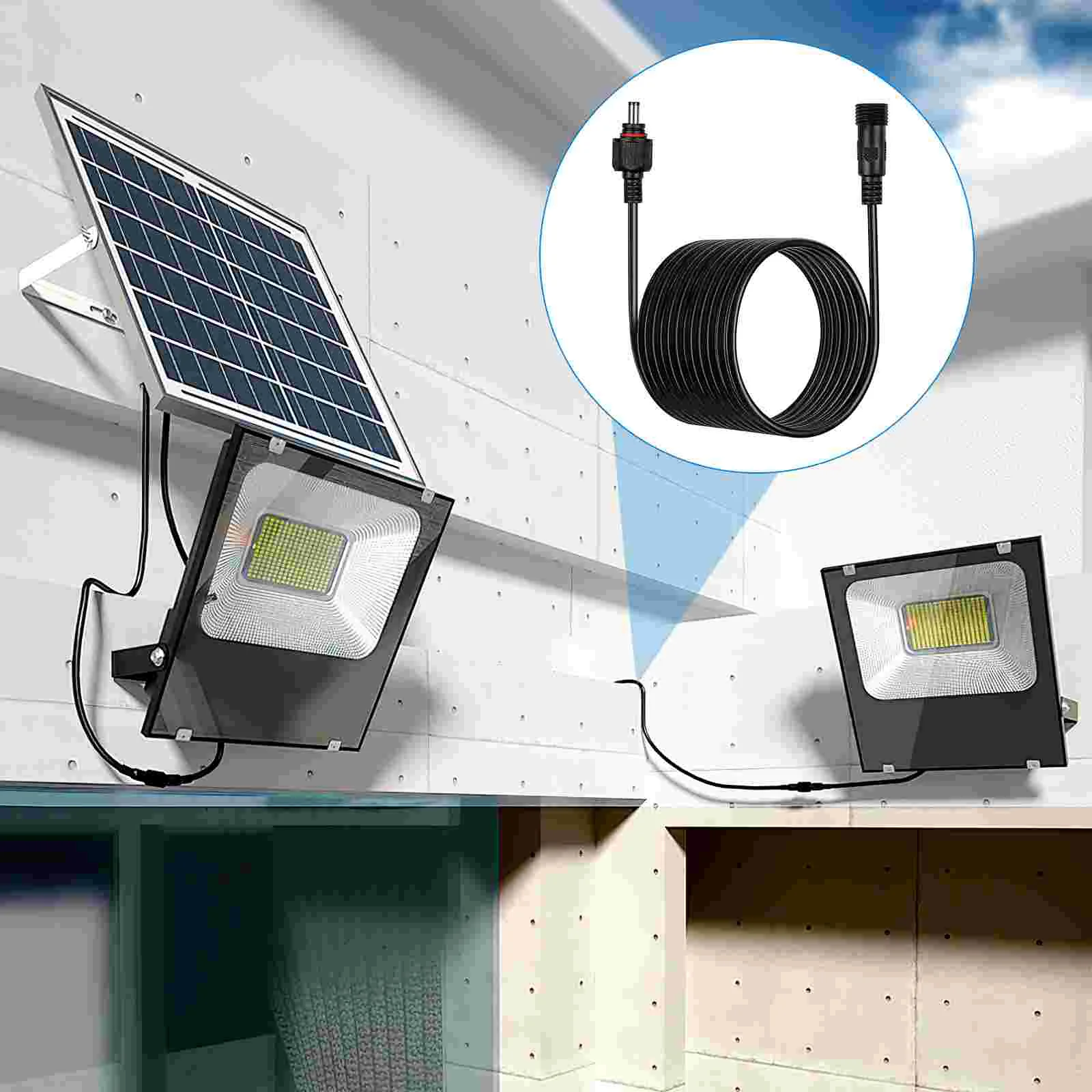 5 Meters Solar Lamp Extension Cable Power Plug Wire Extendable Cord For Power Supply Monitoring Equipment Universal Power