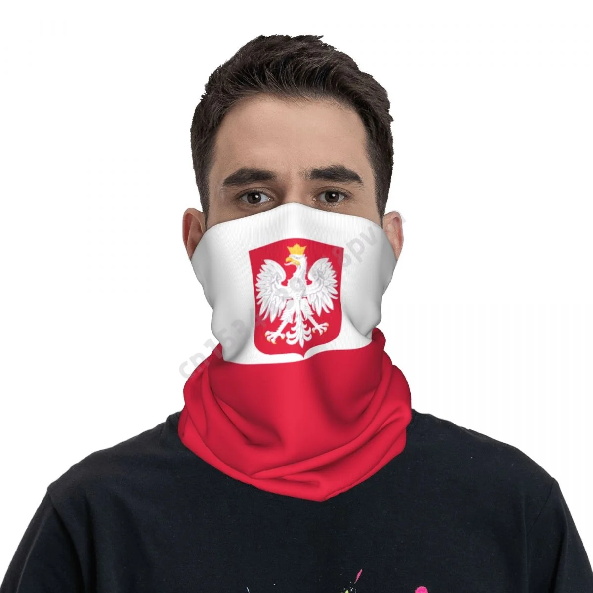 Poland Flag Polish National Neckerchief Scarf Neck Face Mask Unisex Neck Warmer Seamless Bandana Headwear Cycling Hiking