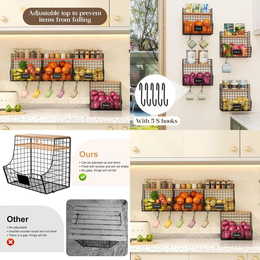 

Корзина для фруктов или кухонная корзина с крышкой, настольная и настенная подвесная корзина для фруктов, для хранения картофеля и лука, металлическая проволочная корзина для фруктов и овощей