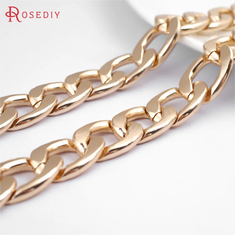 1 Meter Champagne Gold Color Flat Extended Chains Aluminum Chains Necklace Chains High Quality Diy Jewelry Making Accessories