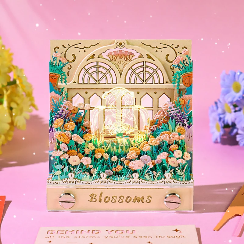 

Time Piece Calendar 2026 Desk Calendar With LED Light 3D Tear-away Calendar Paper Carving Art Memo Pad Notepad Gift Christmas
