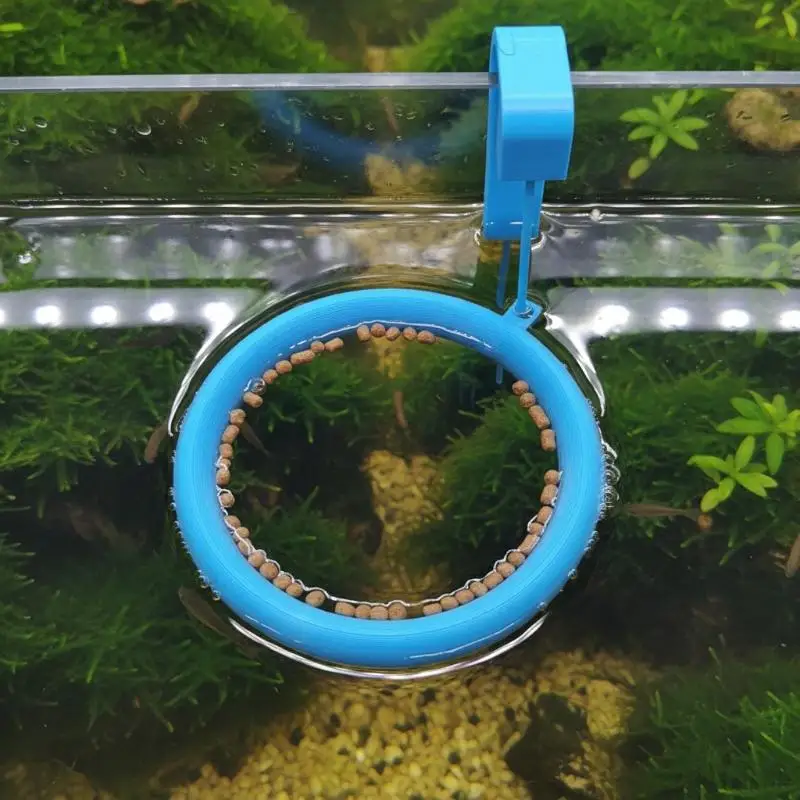 Aquarium Anti-Scatter Feeding Ring Adaptive to Water Levels Ideal for Fish Feeding