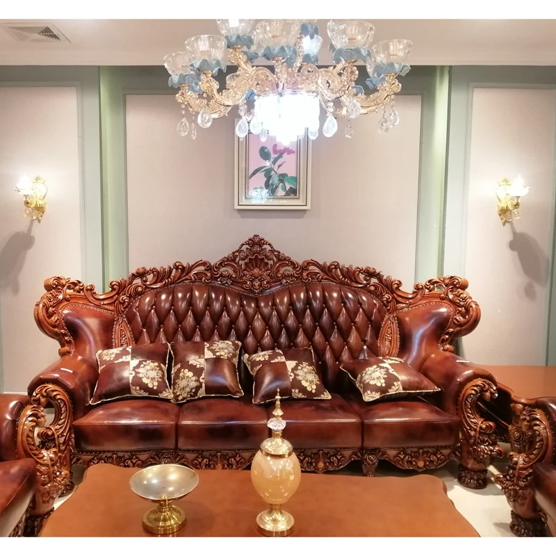 For Hot Selling Classical Living Room Sofa Set Furniture Royal Luxury king Chair Sofa Sets With High Quality