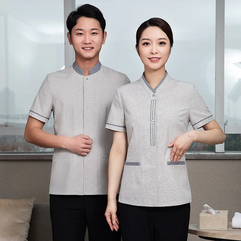 

Service Uniform Short Sleeve Hotel Guest Room Work Clothes Summer Wear Female Housekeeping Property Sales Cleaning Aunt