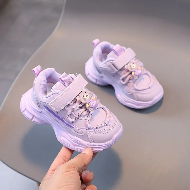 Kids Shoes for Boys Girls Sports Shoes New 2024 Cartoon Bear Children Shoes Leisure Soft Kids Sneakers Non-slip Cute Baby Shoes